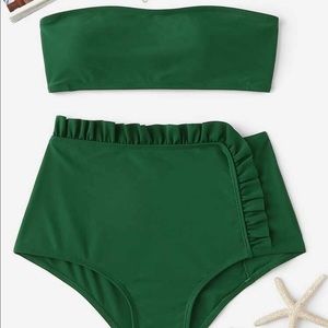 Dark green High waisted bathing suit